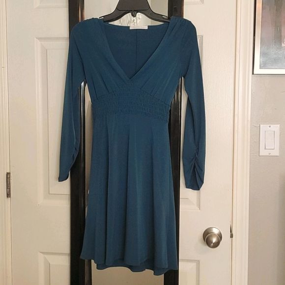 Midi dress-teal color - Picture 1 of 5